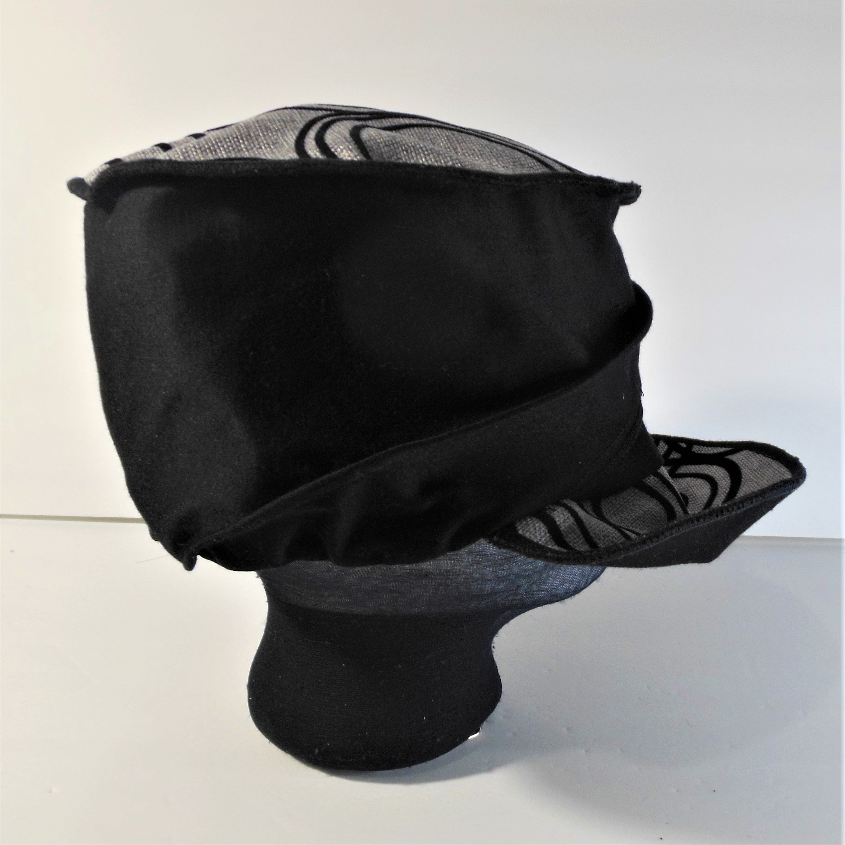 Black Sateen Hat Side View